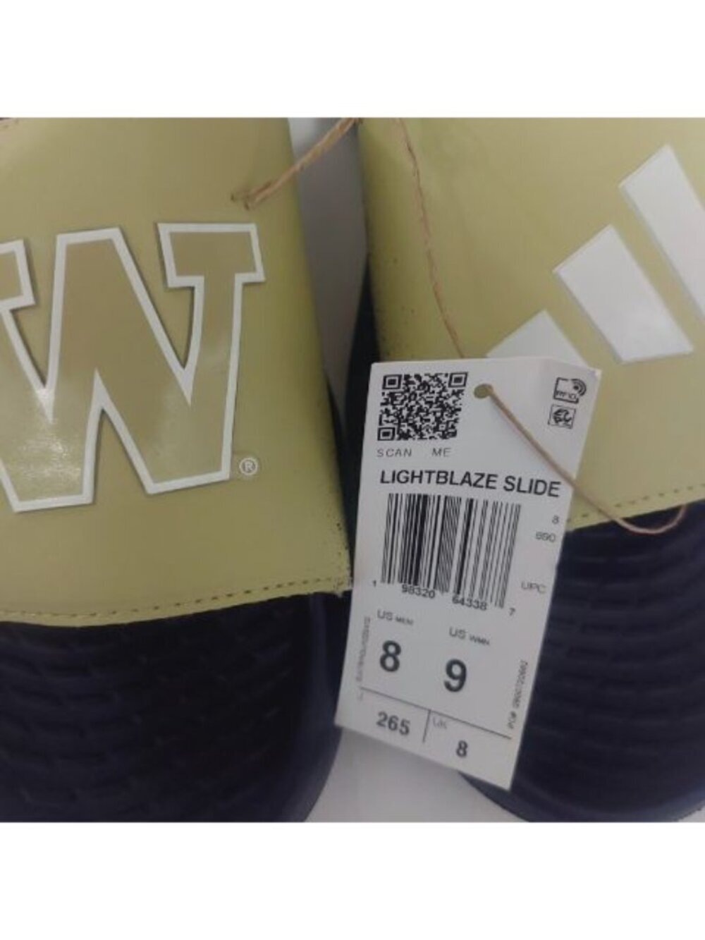 Washington Huskies adidas Lightblaze Slide Mens Size 8 Womens 9 Sandals - Picture 8 of 9